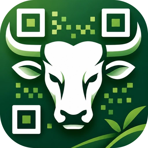 RanchQR Pro: a bull's head framed by a QR code